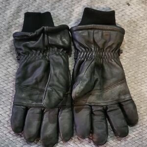Black Leather Military Intermediate Cold/wet Gloves for Men Or Women